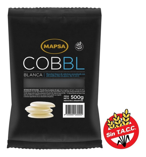 Chocolate Cobertura Blanco Mapsa X 500gr Sin Tacc