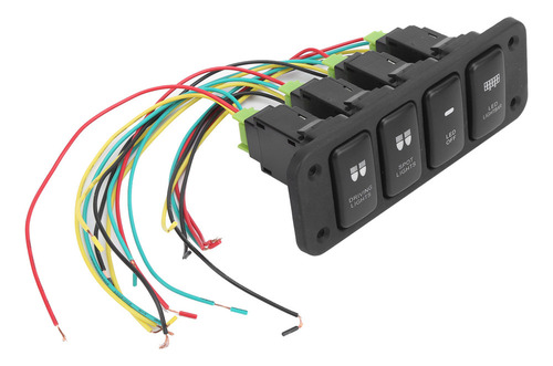 Interruptor De Panel De 4 Bandas Con Luz Led Azul Para Condu