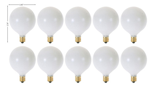 Paquete De 10 Focos Decorativos G16.5 De 120 V Tipo Globo Co