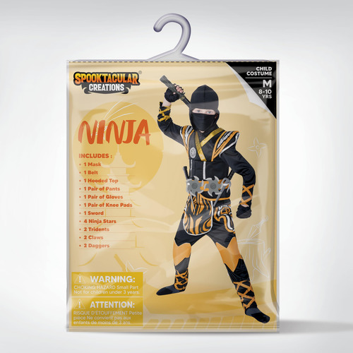 Disfraz De Ninja Dorado Para Niños, Disfraz De Ninja