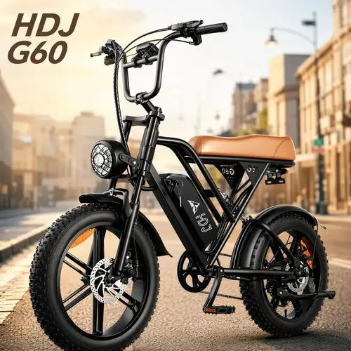 Bicicleta Elétrica G60 1000W, 50KM com Bateria Removível e Pedal ...