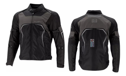 Campera Para Andar En Moto Negro Con Gris Impermeable Xl