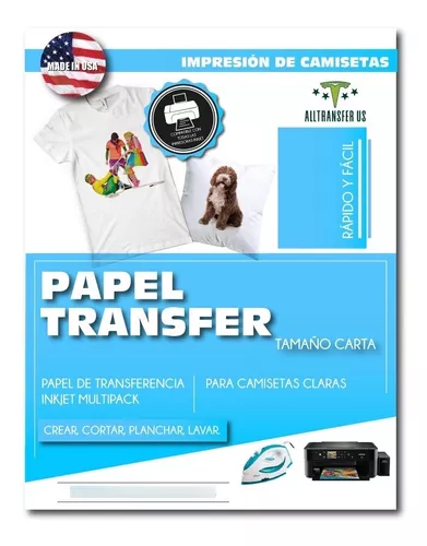 Papel Transfer 50 Hojas Carta Tela Claras Inkjet