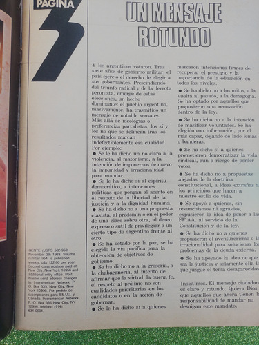 Revista Gente 1983 Alfonsín Presidente Excelente Estado (Usado)