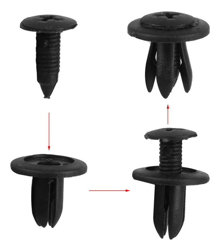 A 4 X 30pcs Clips De Parachoques De De Remache De Tornillo