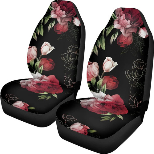 Pehede Protector Asiento Automovil Flor Peonia Roja Costura