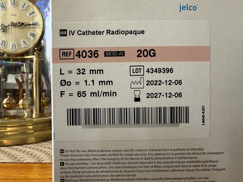 Catéter Iv Abbocath Jelco Original 20g. Caja 50u