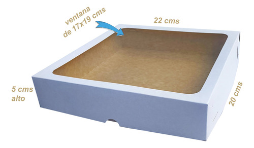 20 Caja Blanca 20x22x5 Cms Con Ventana Transparente Mod 1935 Ventana Transparente