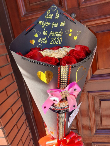 Ramos Con Rosas Flores Chocolates Aniversario Amor | MercadoLibre