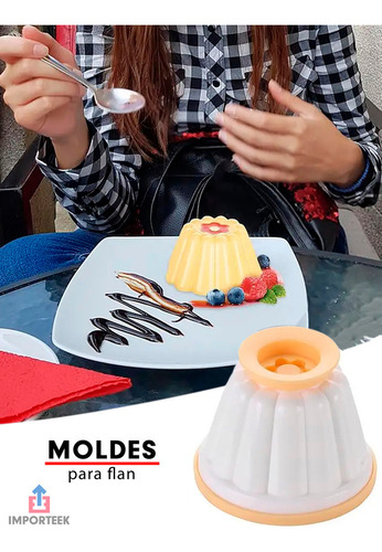 Z 4pz Molde Flan Individual Flanera Reposteria Reutilizable