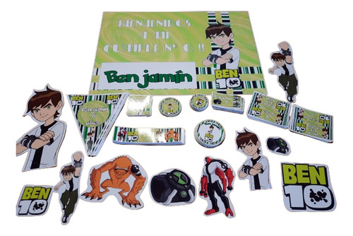 Ben 10 Kit Cumpleaños Cartel Banderines Impreso Y Cortado