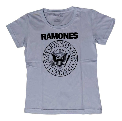 Baby Look Ramones Branca - Bb433 - Stamp Rockwear
