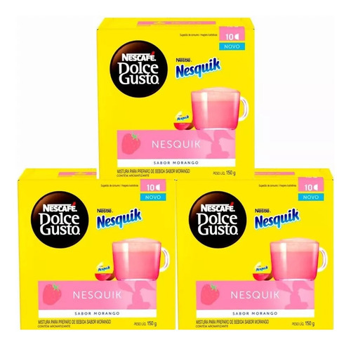 Nuevo Oferta! 3 Cajas Dolce Gusto Nesquik Frutilla Capsulas
