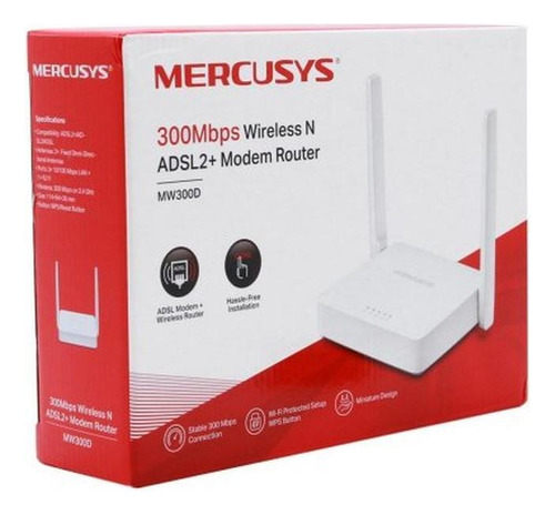 Modem Router Mercusys 2 Antenas 300mpbs Wifi Aba Adsl2 