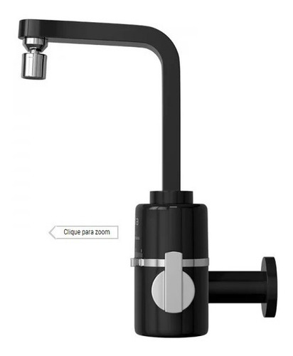 Torneira Elétrica Slim 4t P/ Parede 5500w 220v Preta Hydra