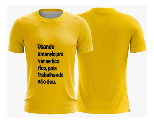 Camiseta Amarela Festa Reveillon Dinheiro Ano Novo 