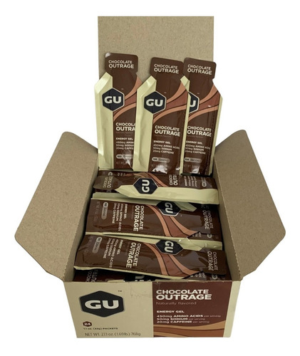 6 Geles Energéticos Gu Energy Gel Chocolate Outrage