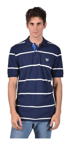 Polo Chaps Azul C/ Rayas Blancas