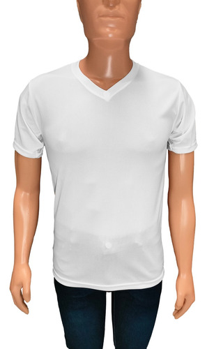 Playera Dry Fit Deportiva Cuello V Manga Corta