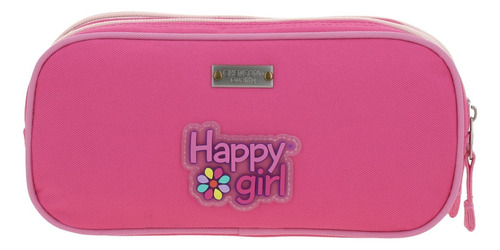 Lapicera Escolar Chenson Rosa Happy Girl Strong Doble Cierre Rosa Rosa