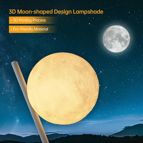 Artin-x 61 Moon-shaped 3d Printed Floor Lamp With 3 Globe S.