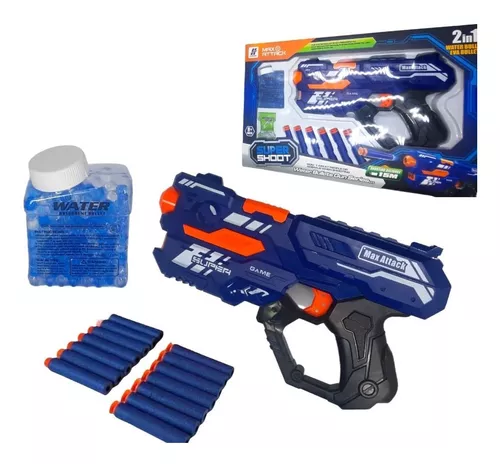 Pistola Super Shot Dual Fight Lança Dardos +bola De Gel Nerf