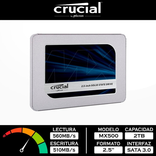 Ssd 2.5 7mm Crucial Mx500 2tb Sata 3.0