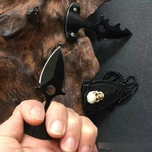 Mini Faca Push T Dagger Fulltang Pescoço Bainha