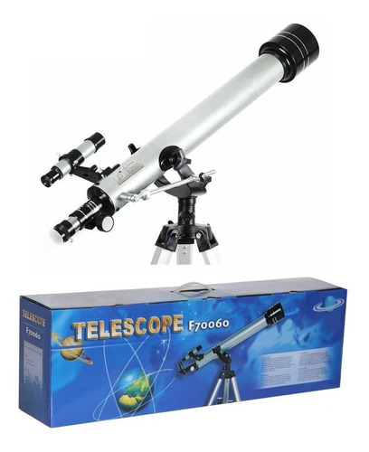 Telescopio Astronomico Profesional F70060 Educativo Ultra Hd Color Gris
