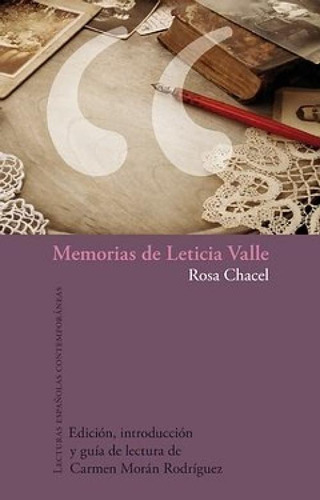 Memorias De Leticia Valle, De Chacel, Rosa., Vol. 1. Editorial Iberoamericana Editorial Vervuert, S.l., Tapa Blanda En Español