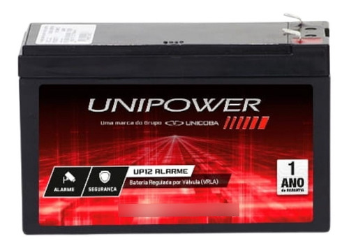 Bateria Para Alarme Cftv Cerca Elétrica 12v 4a Up12 Unipower