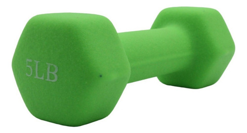 Pesa Mancuerna Neopreno 5 Lbs 2.27 Kg Fitness Gimnasio Color Verde