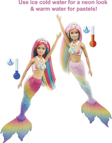 Barbie Sirena Dreamtopia Cabello Cambio De Color Mattel