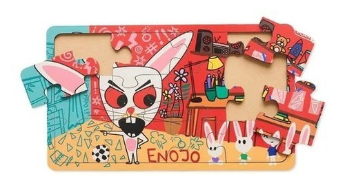 Puzzle Rompecabezas Encastre Emociones Enojo 12 Piezas