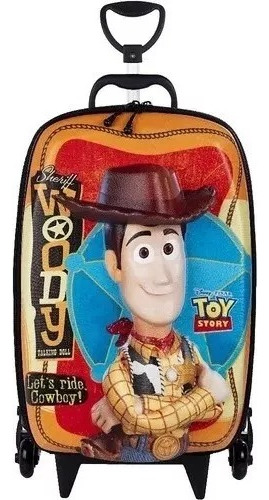 Mochila Malinha Escolar Toy Story Woody 3d Rodinhas Grande