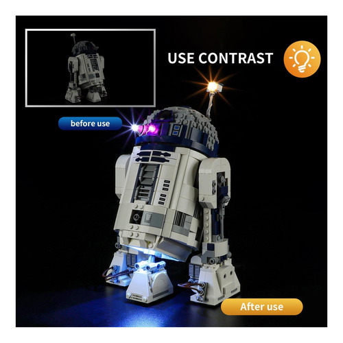 Luz Led Vaodest Para Lego R2-d2, Diseño Y Configuración Con