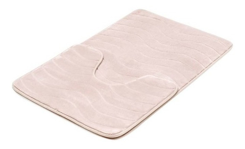 Kit Tapetes Soft Para Banheiro Xadrez Design 02 Peças Cor Rosa