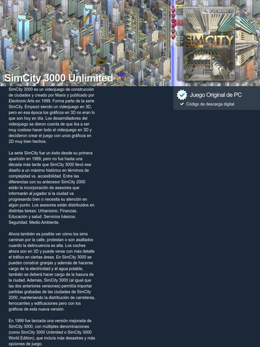 Simcity 3000 Unlimited - Original Pc - Pc #18443