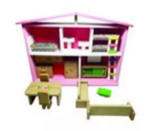 Casa Boneca MDF Pintado Brinquedo Móveis  Casas, Casinha boneca mdf, Casa  de boneca