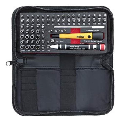 Wiha 75971 Master Tech Micro Bit Set Con Funda De Viaje, 68 