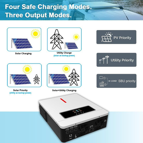 Wifi Inversor Solar Híbrido On/off-grid 4.2kw 60hz 110-240v