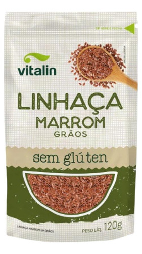 Kit 3x: Linhaça Marrom Sem Glúten Vitalin 120g