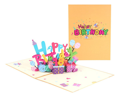 Tarjeta De Feliz Cumpleaños Con Tarjeta De Nota Y Sobre,