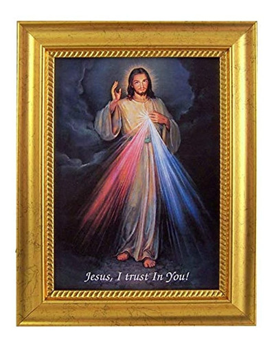 Needzo Marco De Oro Antiguo Diseño Jesús Cristo Divina Mercy