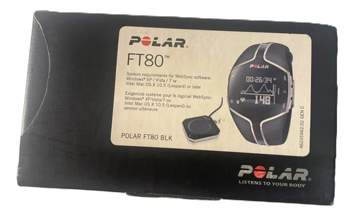 Relógio Monitor Cardíaco Corrida Polar Ft80 Blk (Usado)