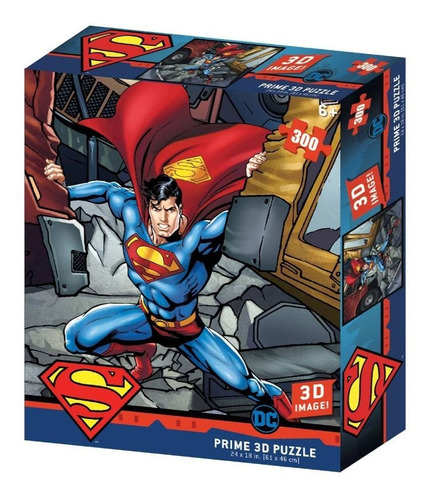 Jogo Quebra-cabeça 3d Superman Dc Comics 300 Peças - Br1322