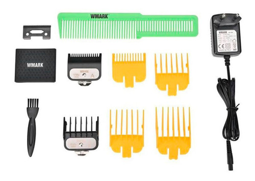 Imagem 6 de 7 de Maquina De Cortar Cabelo Transparente Wmark Ng308 Verde
