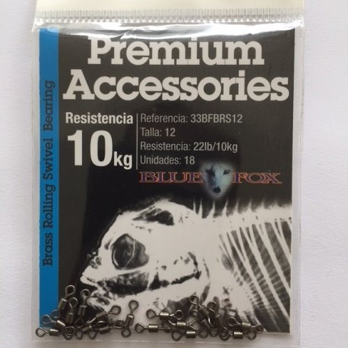 Destorcedor Giratorio Para Pesca Blue Fox Res.10kg 18 Pzas