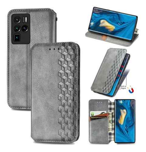 Funda Con Patrón De Cuadrícula 3d Para Zte Axon/nubia