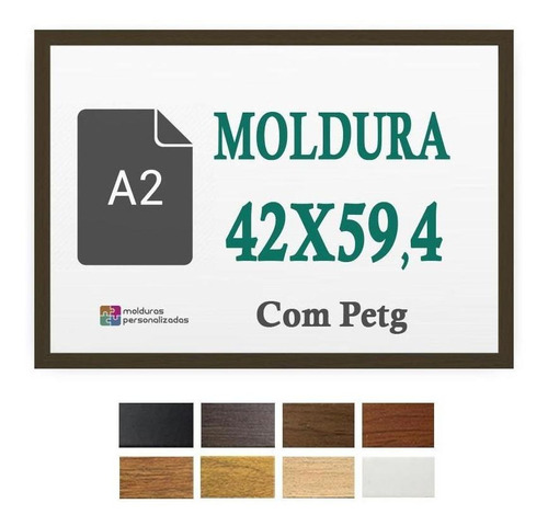 Moldura Tabaco 42x59,4 Cm A2 Paisagem Quadro Poster Petg